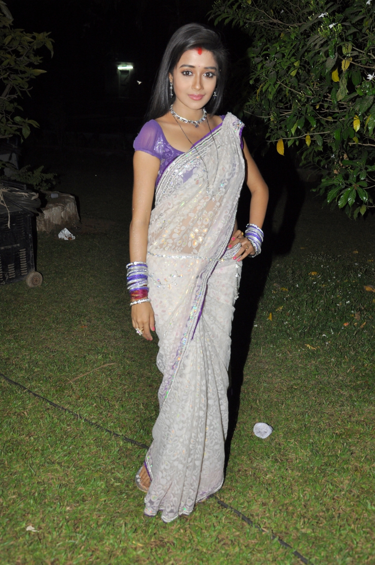 Lead actress Tina Dutta of TV Show Uttaran posing for photographers on