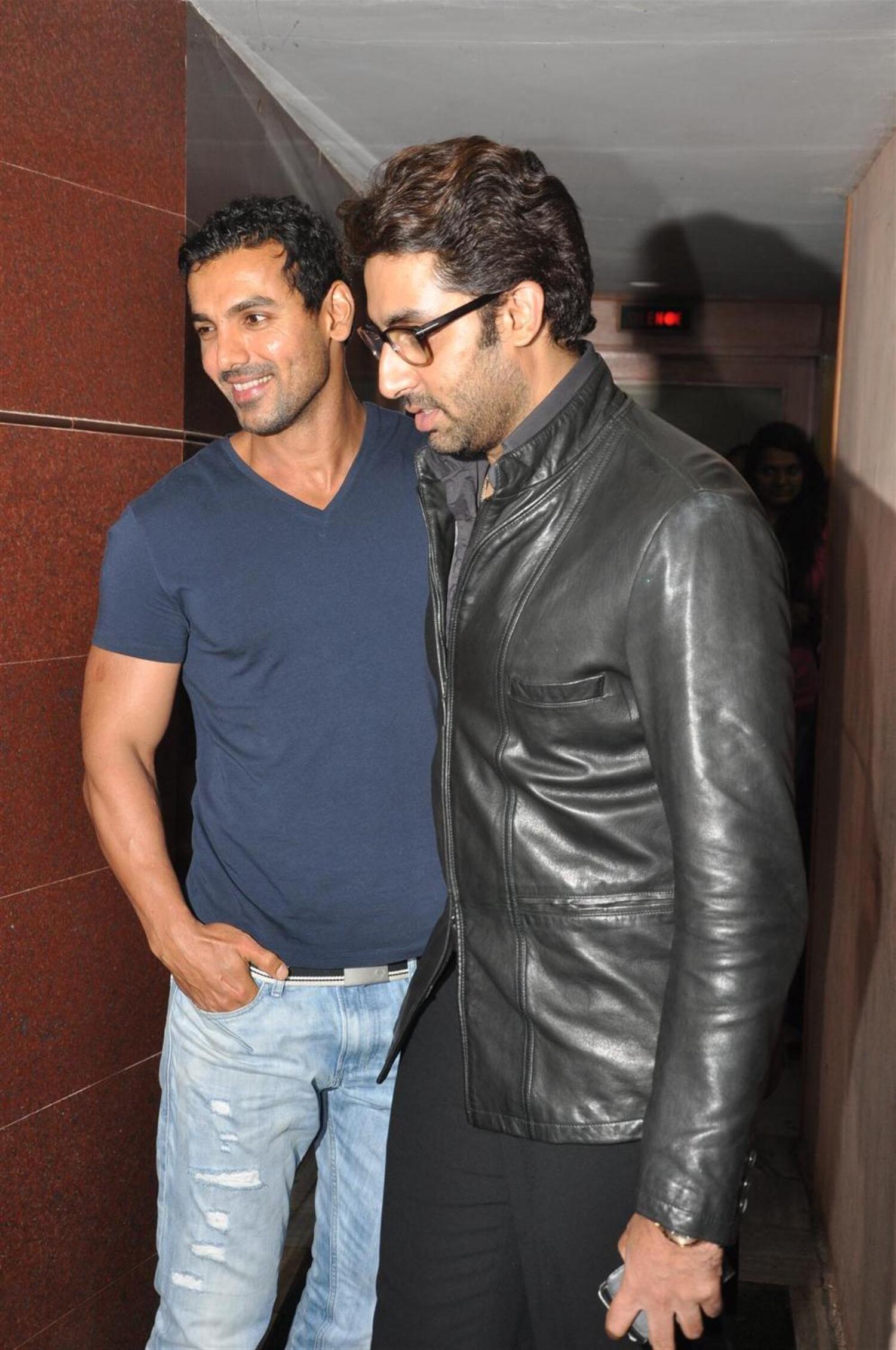 Abhishek Bachchan With John Abraham At Special Screening Of Film BOL ...