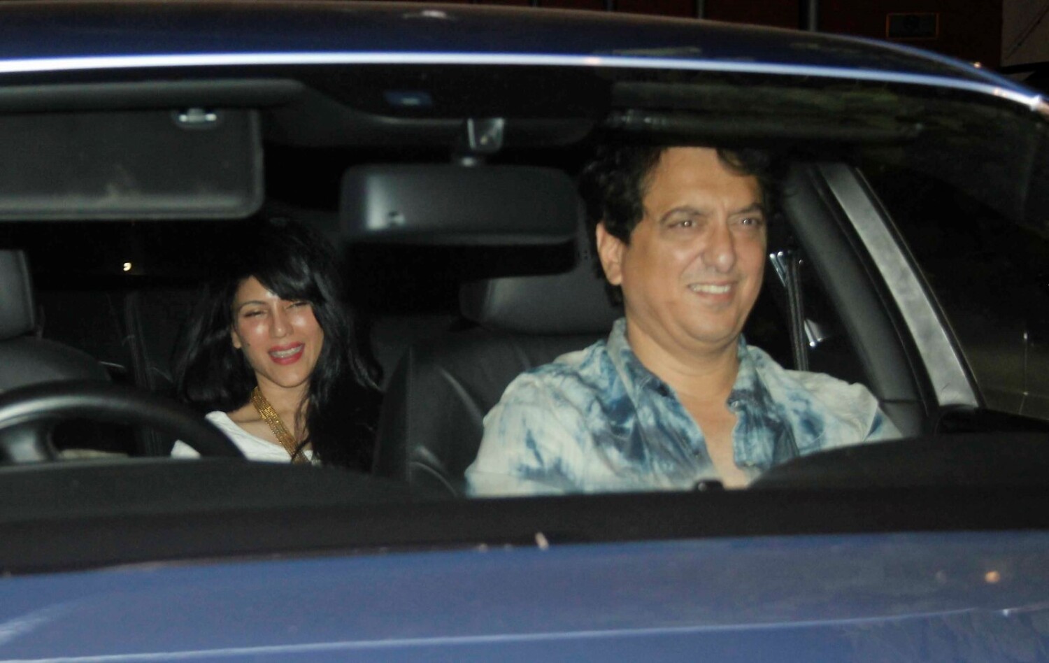 Producer Sajid Nadiadwala With Wife Wardha Nadiadwala At Film Heropanti Special Screening In