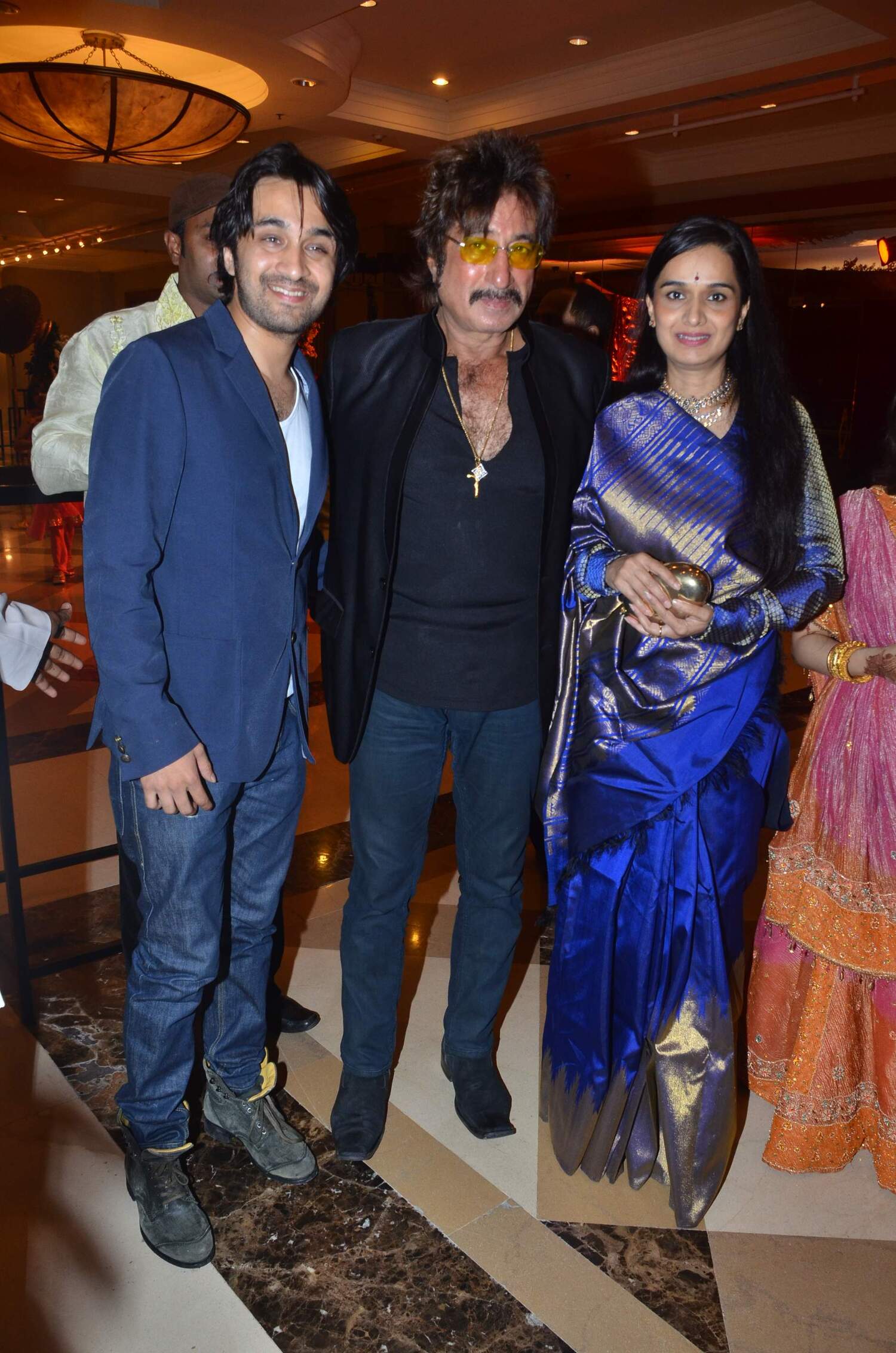 Shakti Kapoor with son Siddhant Kapoor wife Shivani at wedding