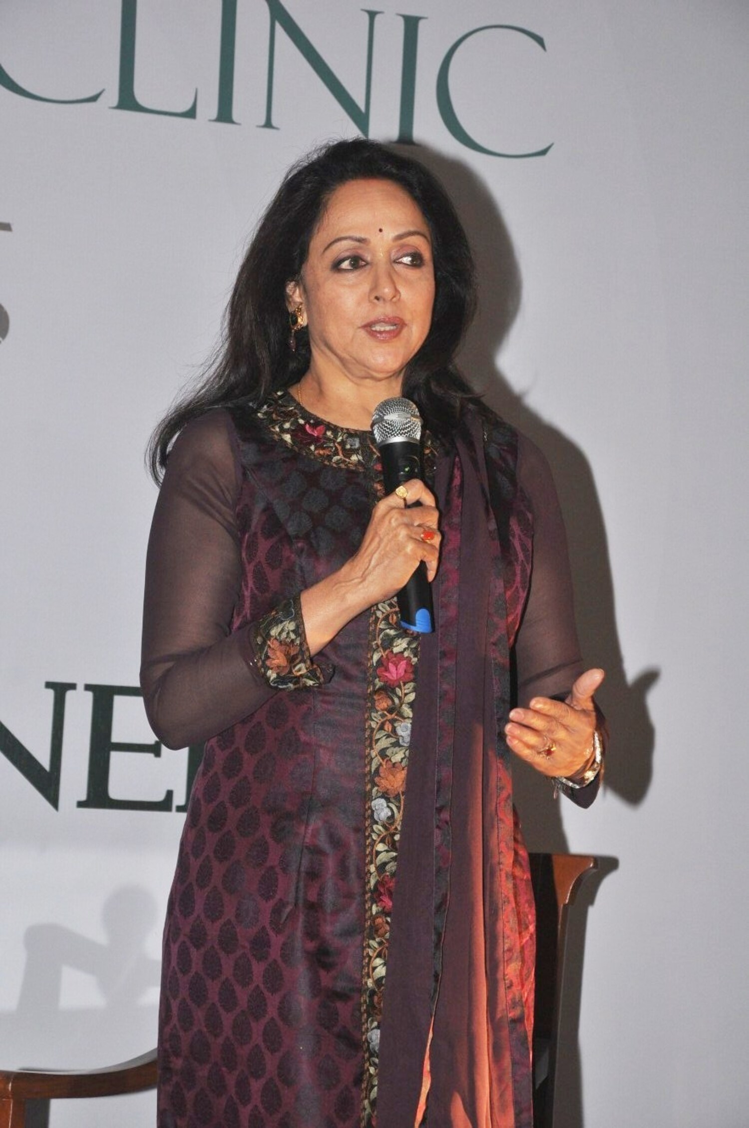 Hema Malini Giving Her Speech At The Launch Party Of Anti Aging Clinic