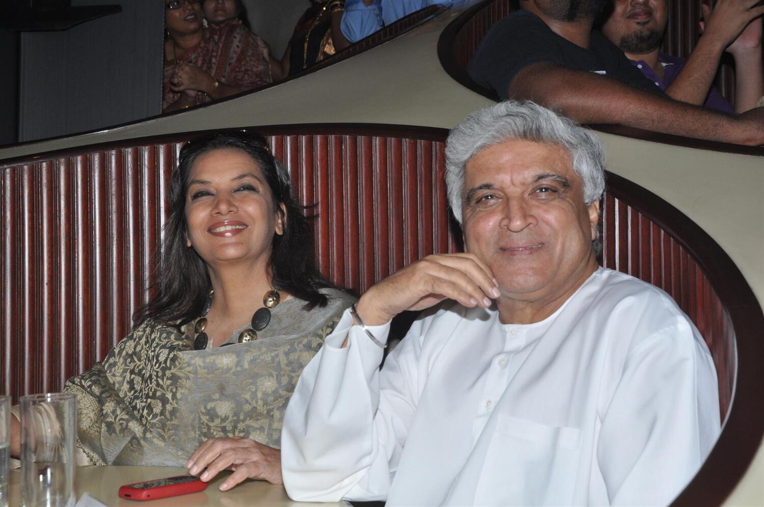 Lyricist Javed Akhtar With Wife Shabana Azmi : Rediff Bollywood Photos ...