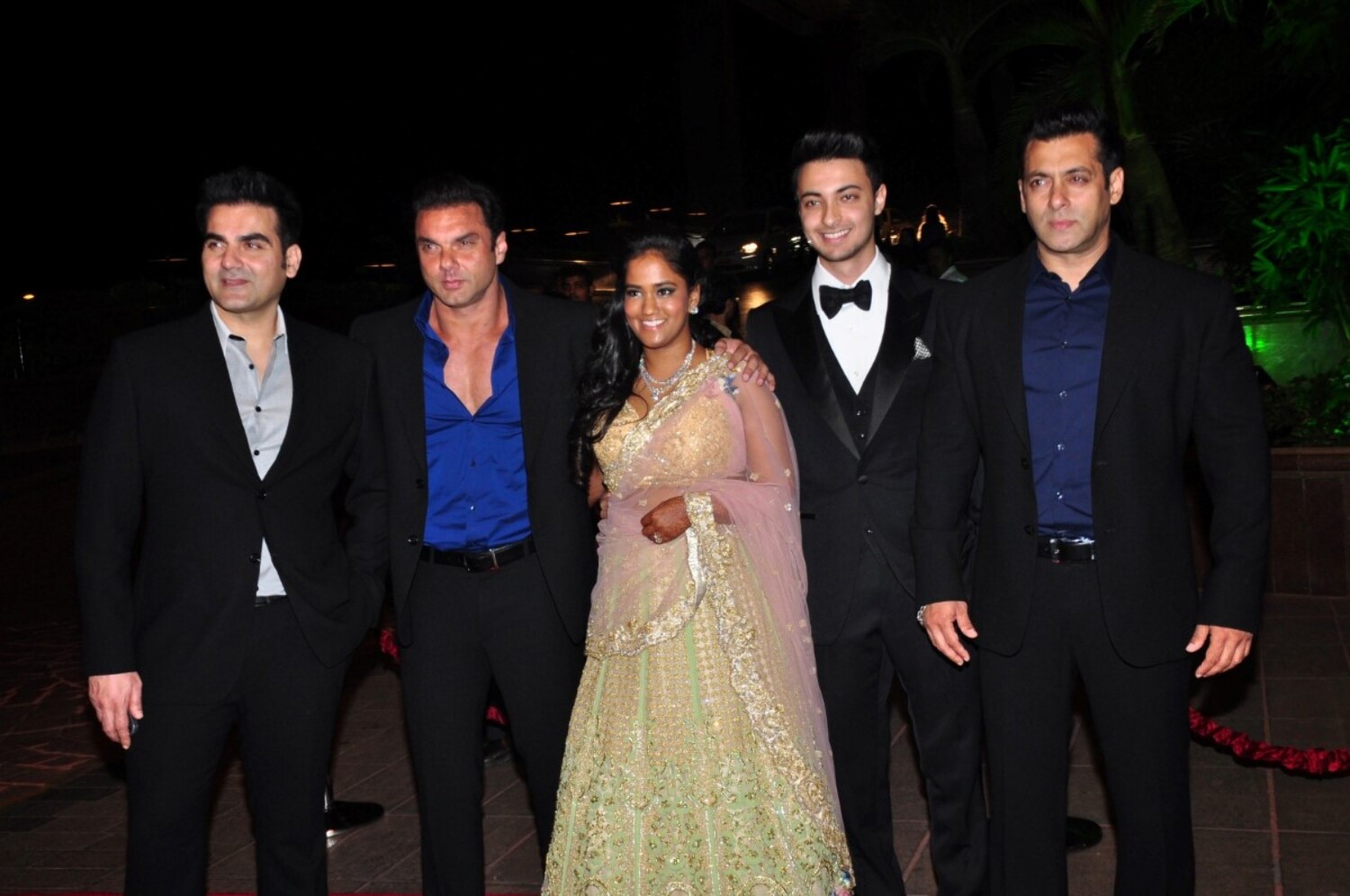 Arbaaz Khan Sohail Khan Arpita Khan Ayush Sharma Salman Khan at wedding