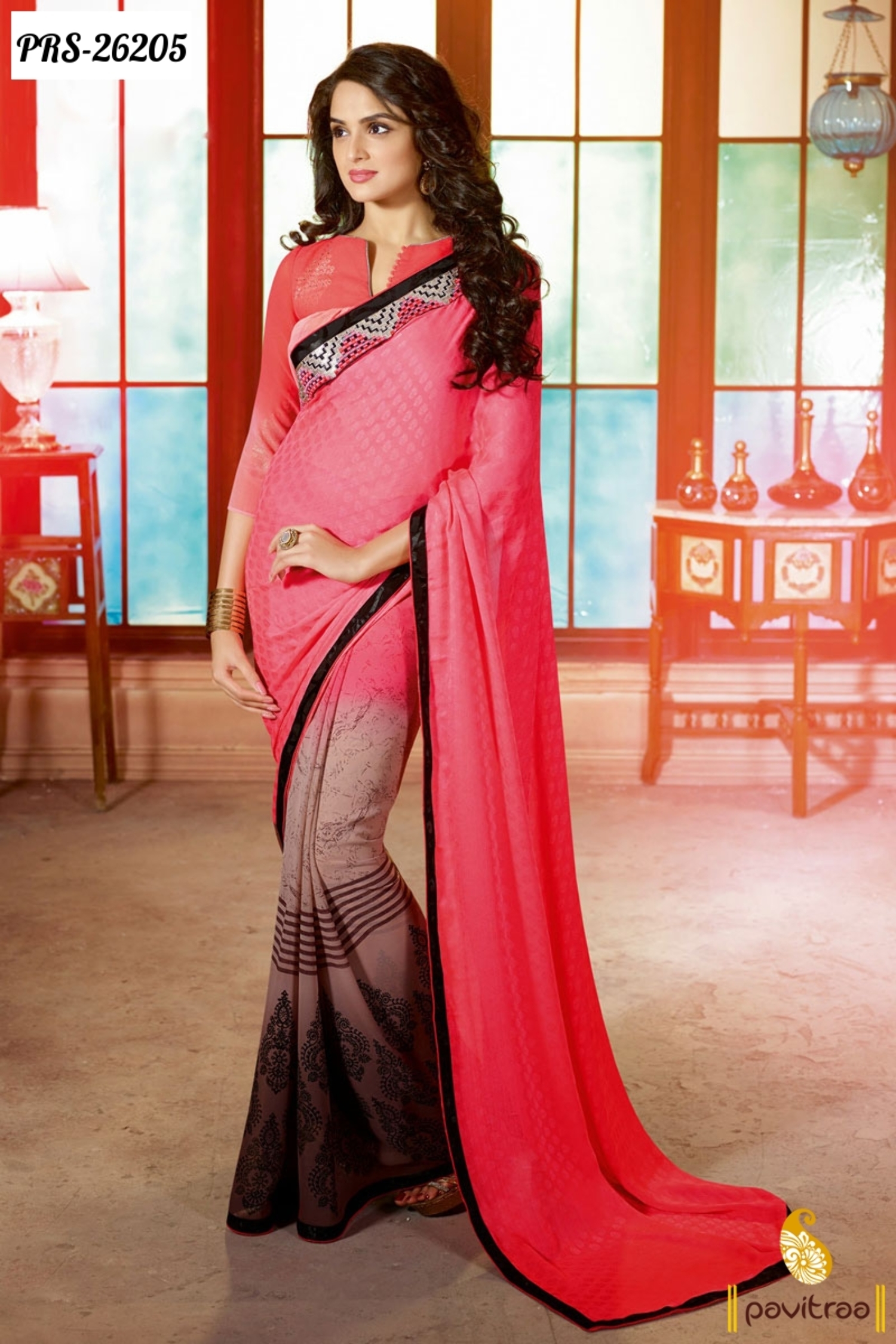 jacquard georgette gown