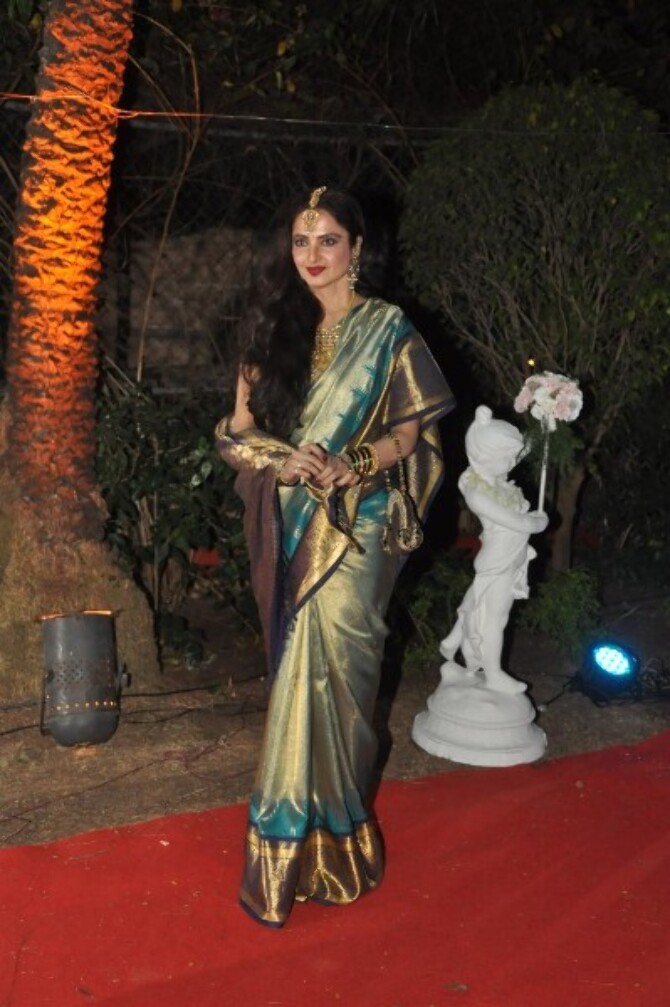 Rekha at the wedding reception of Ahana Deol in Mumbai  1 