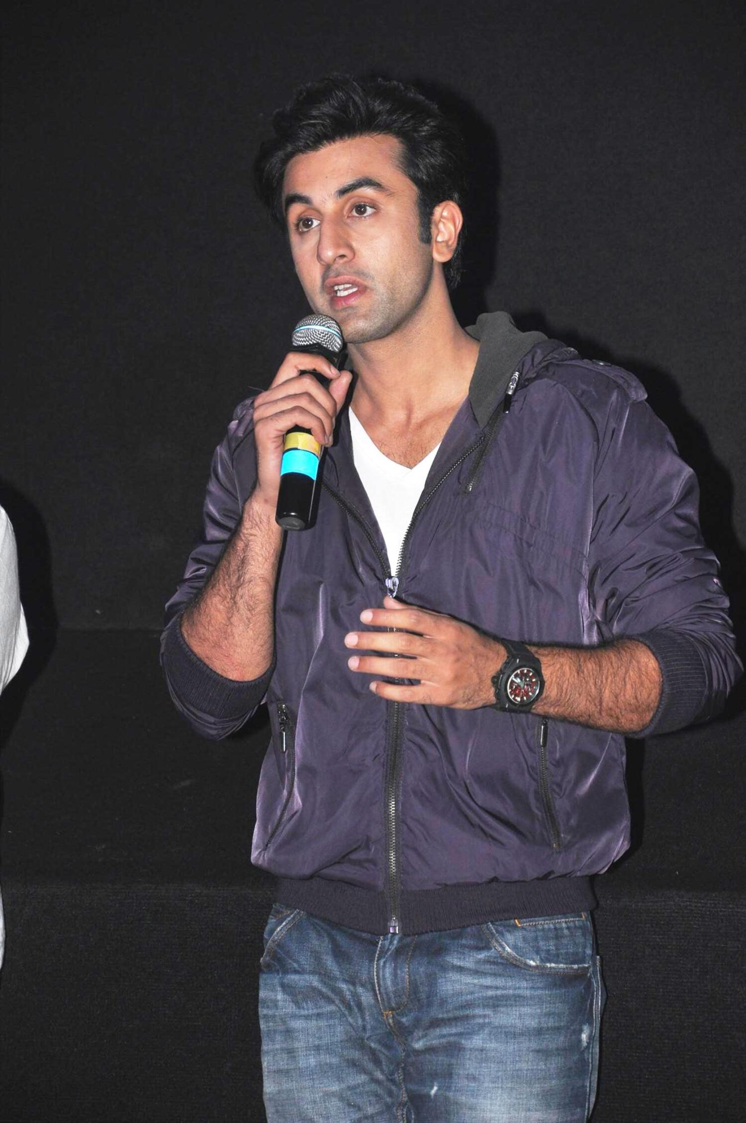 Ranbir Kapoor at the theatrical trailer launch of BARFI at Cinemax in ...