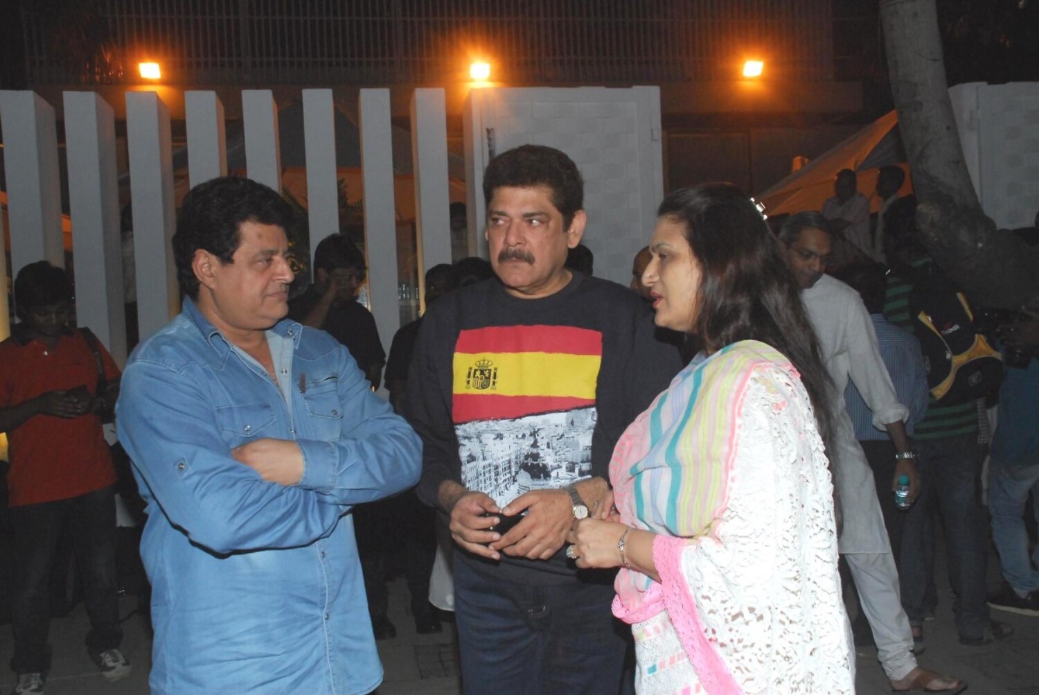 Gajendra Chauhan Pankaj Dheer with his wife at prayer meet for ...