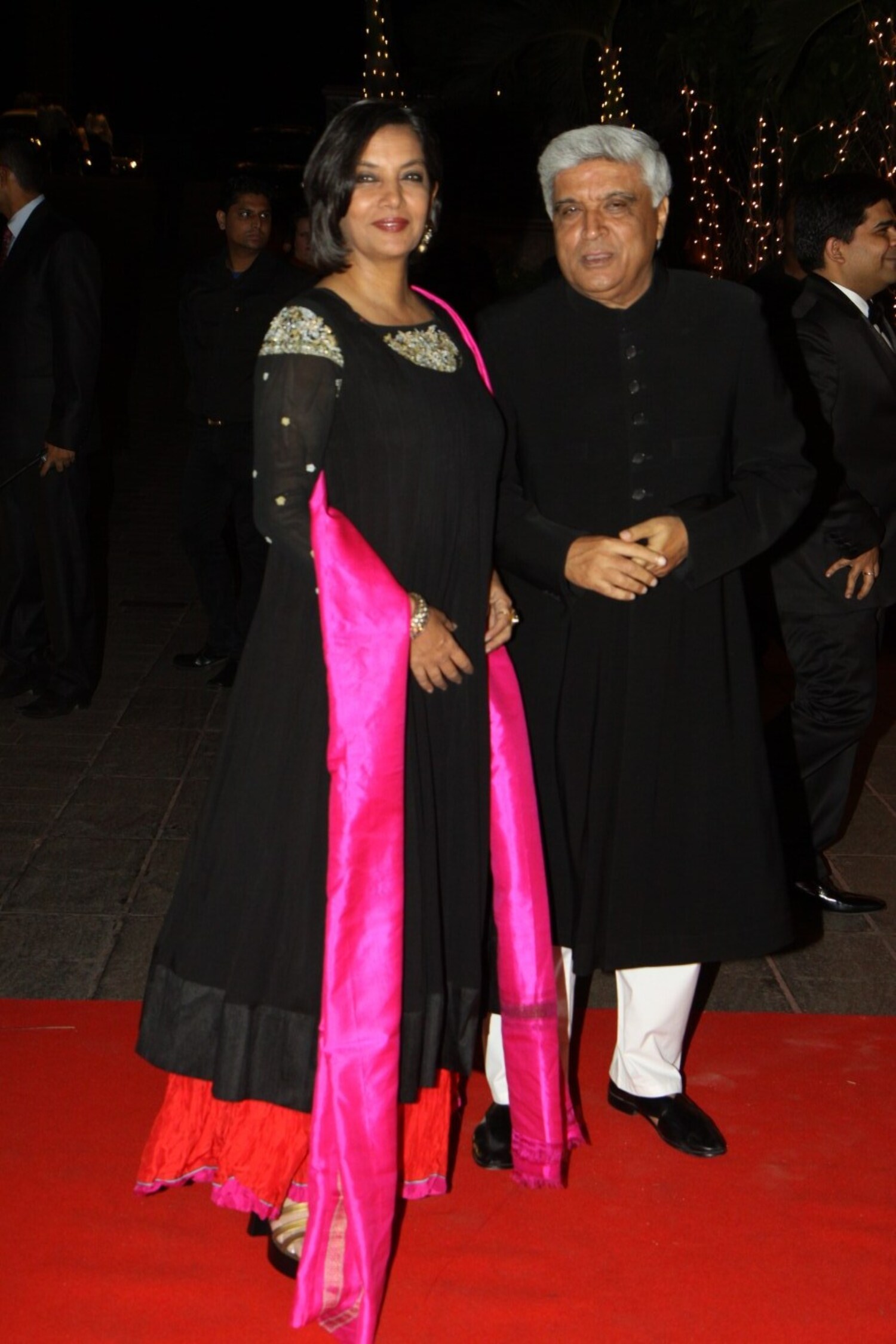 Javed Akhtar with wife Shabana Azmi at the 40th Birthday Party of Karan ...