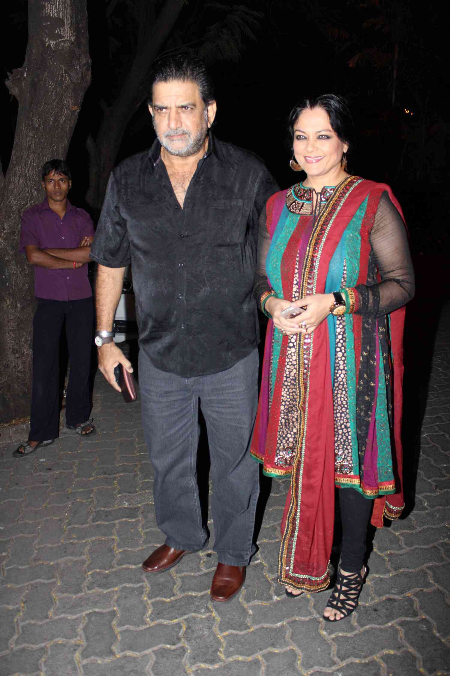 Actress Tanvi Azmi with cinematographer husband Baba Azmi at Christmas ...